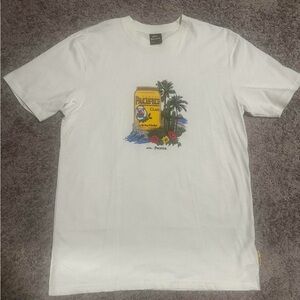Pacifica White Tee with Tropical Graphic
